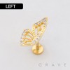 MULTI CZ BUTTERLFY WING TOP PUSHIN (THREADLESS) 316L SURGICAL STEEL LABRET SET